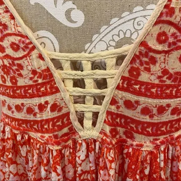 Free People Lucky Coin Festive Orange Small Tank Top - Picture 7 of 12